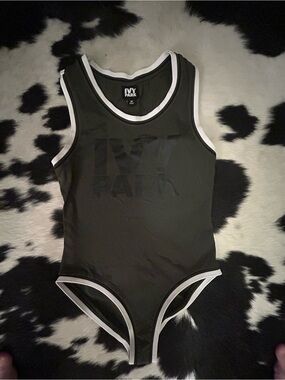 IVY PARK Olive Green Bodysuit One-Piece with White Trim